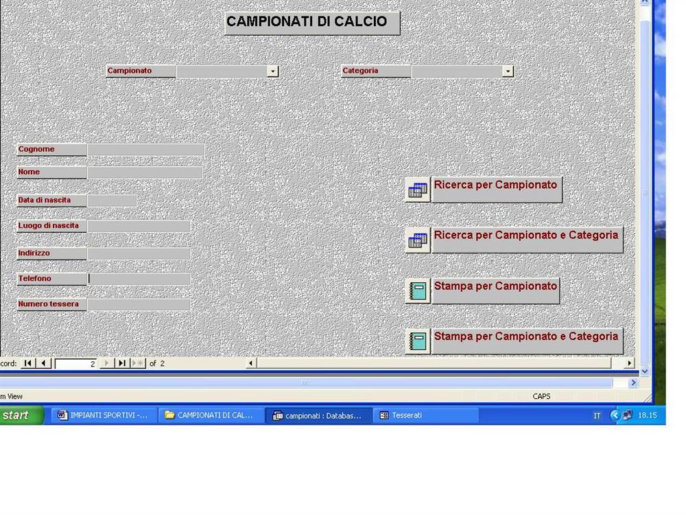 IMPIANTI SPORTIVI GESTIONALE SU PENDRIVE O PER EMAIL