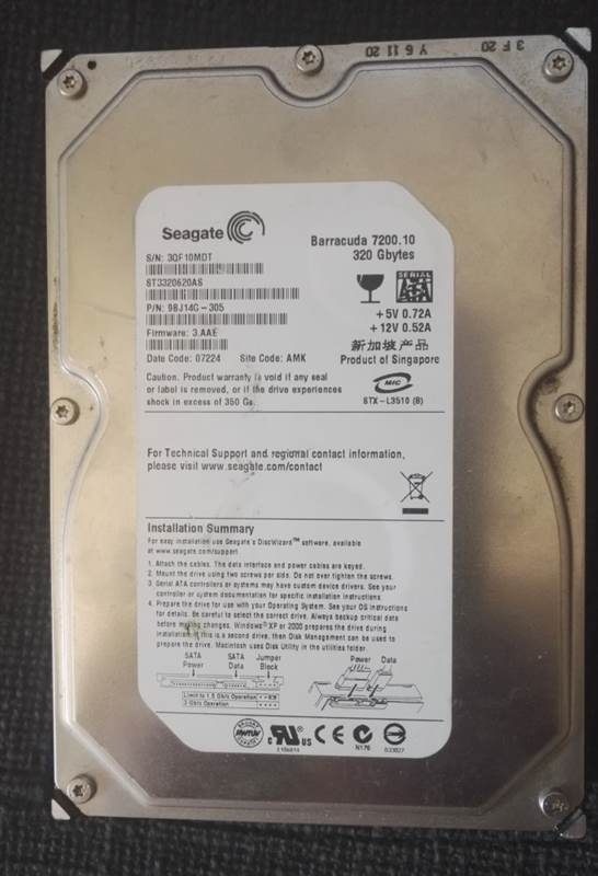 Hard disk Seagate Barracuda 320 GB 3,5