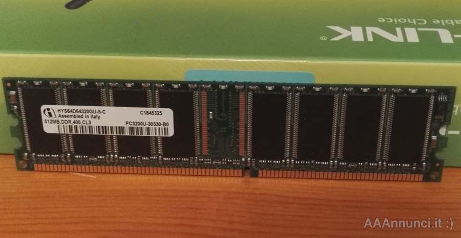 RAM 512 MB PC3200U DDR SDRAM 400 Mhz Desktop