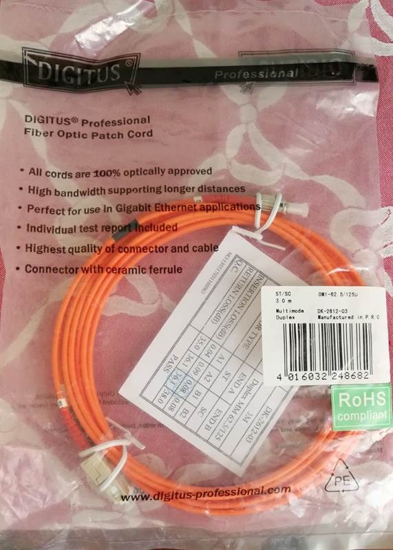 Pig tails fibra ottica, tipologia Duplex