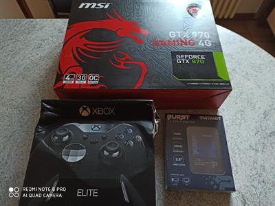 Blocco scheda video, SSD, controller Xbox Elite