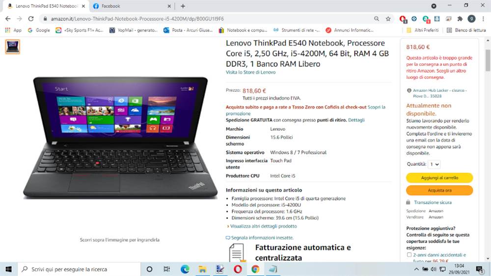 Foto 10Lenovo e540 i5 4th 8gb RAM webcam batteria ok