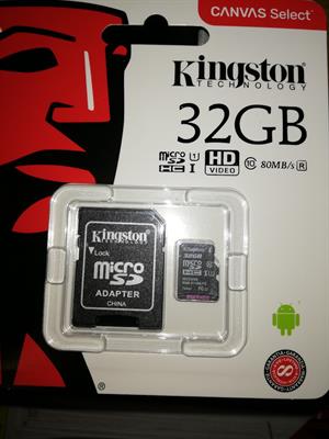 Micro SD 32 gb Kingston in sua custodia originale