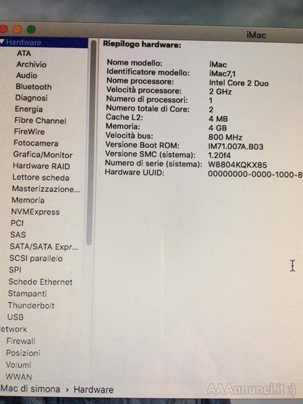 Foto 6IMac fine 2007, prezzo leggermente trattabile