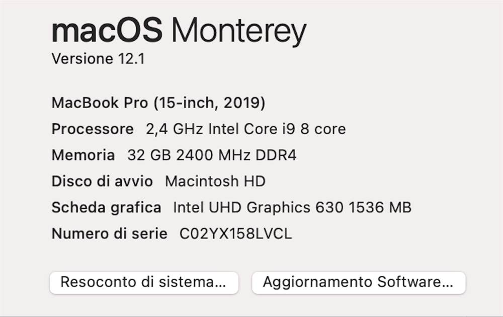 Foto 2MacBook Pro fine 2019 15 Pollici Apple