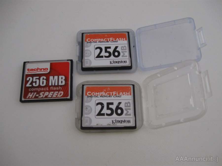 Schede Memoria Compact Flash 256 MB, in buone condizioni