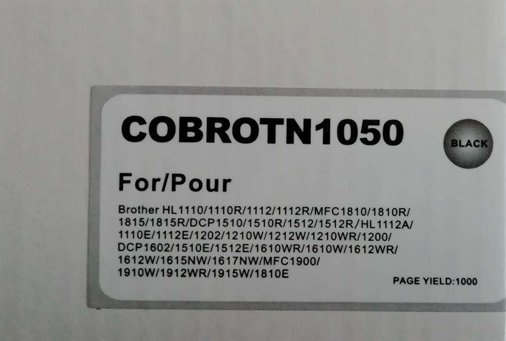3 confezioni COBROTN1050 nero per stampante laser Brother