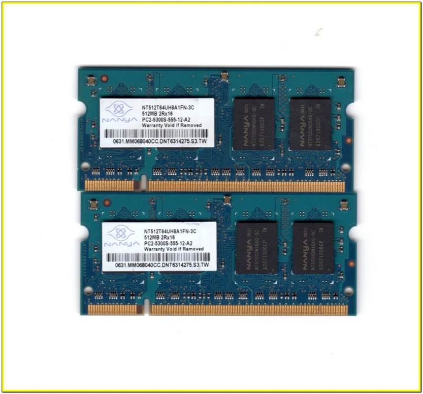 Memoria RAM Nanya 1GB 2X512MB DDR2 PC2-5300S