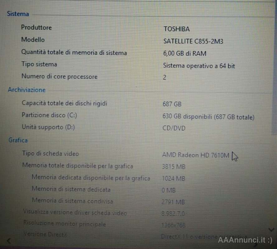 Foto 5Computer Marca Toshiba, come nuovo