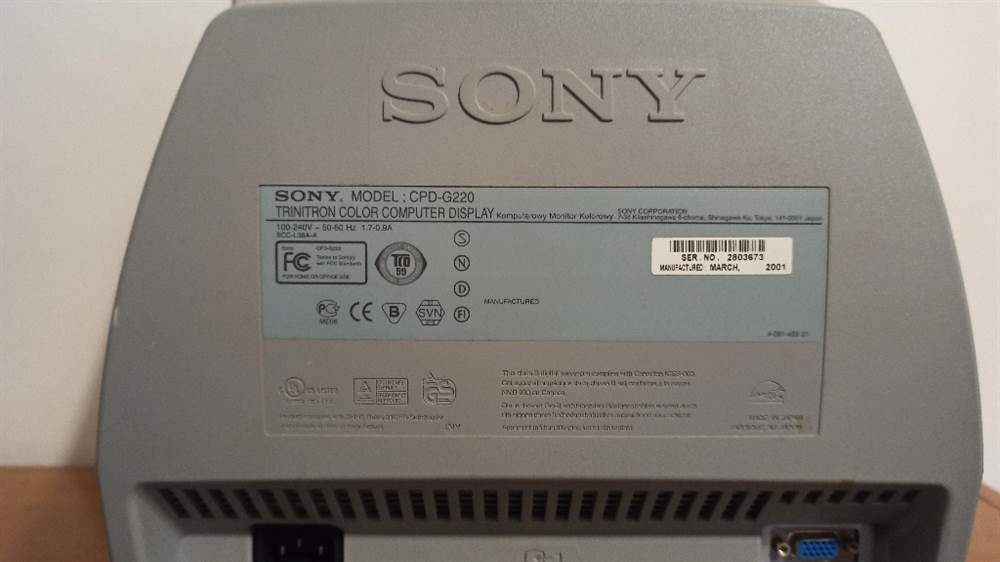 Foto 5Monitor CRT 17 quot; Sony CPD-G220 multiscan FD Triniton